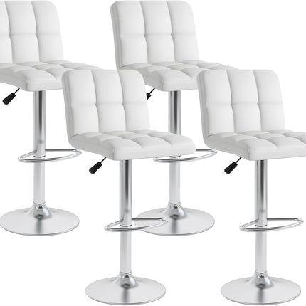 Dreamade Swivel Bar Stools Set of 2/4, Upholstered Counter Height Bar Chairs with Back