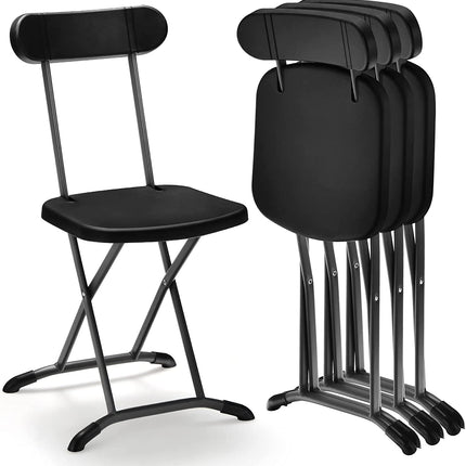 Dreamade 2-Pack Folding Chairs, Plastic Event Chairs, Lightweight Foldable Chairs with Solid X-Shape Frame