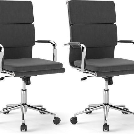 Dreamade Ergonomic Office Chair Mid Back Fabric Desk Chair with Armrest
