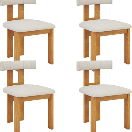 Dreamade Modern Upholstered Accent Side Chairs with Curved Backrest
