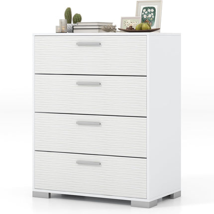 Dreamade Storage Cabinet with 4 Drawers, Metal Legs & Handles, Anti-Toppling Devices, Tall Cabinet