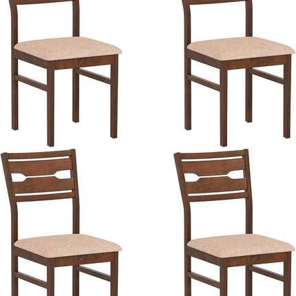 Dreamade Wooden Dining Chairs Set of 2/4 Fabric Upholstered Kitchen Armless Chairs
