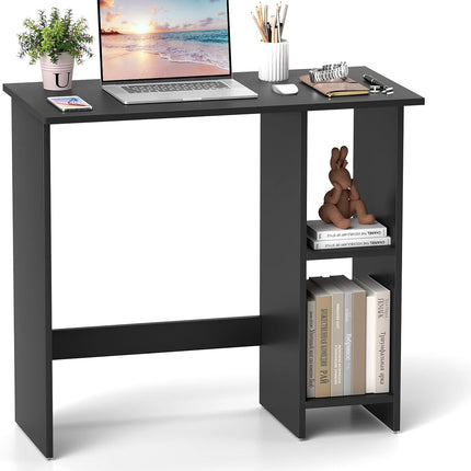 Dreamade Small Desk, Compact Study Writing Desk with 3-Position Adjustable Shelf, Anti-Toppling Kit