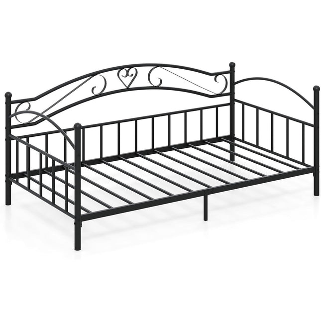 Dreamade Modern Sofa Day Bed with Stylish Headboard & 12 Metal Slats Support