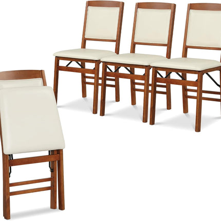 Dreamade Folding Dining Chairs Set | Foldable Wood Kitchen Chairs with Padded Seat (2/4)