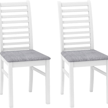 Dreamade Wooden Dining Chairs Set PU Leather Upholstered Kitchen Armless Chairs w/Rubber Wood Legs