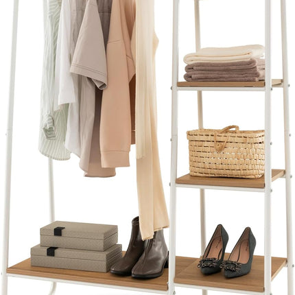 Dreamade Clothes Rack with Shelves, Industrial Garment Rack with 5-Tier Shelves
