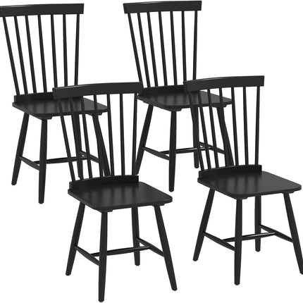 Dreamade Windsor Dining Chairs Set of 2/4 Black, w/Wide Seat & Spindle Back, Max Load 400 Lbs