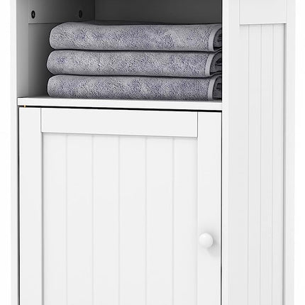 Dreamade Bathroom Floor Storage Cabinet - Side Cabinet with Open Compartment, 3-Position Adjustable Shelf
