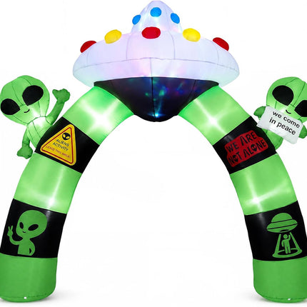 DREAMADE Halloween Inflatable Arch Alien Arch w/UFO 10.5 x 1.2 x 9.8 FT