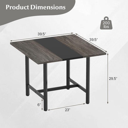 Dreamade 39.5" Square Conference Table, Meeting Table for 4 People | Heavy-Duty Metal Frame