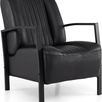 Dreamade PU Leather Upholstered Armchair with Padded Seat & Back (1/2)