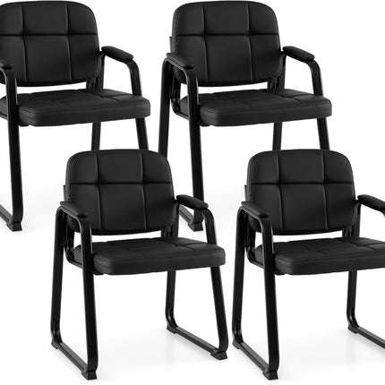Dreamade Waiting Room Leather Office Reception Chairs with Padded Armrests