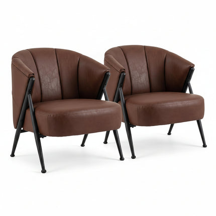 Dreamade Mid Century Modern Accent Chair w/Curved Backrest & Wide Seat