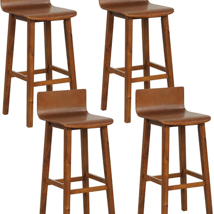 Dreamade 2 or 4 Bar Stools Set with Low Back & Footrest