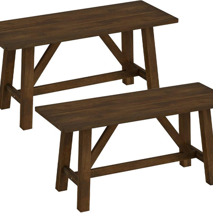 Dreamade 38" Wooden Dining Bench Farmhouse Entryway Bench with Rubber Wood Frame