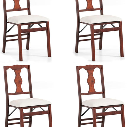 Dreamade Folding Dining Chairs Set of 2/4 Upholstered Dining Chairs with Comfy Padded Seats