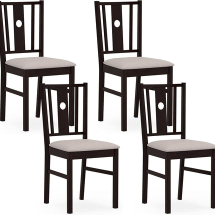 Dreamade Wood Dining Chairs w/Fabric Padded Seat & Slatted Curved Back (2/4)