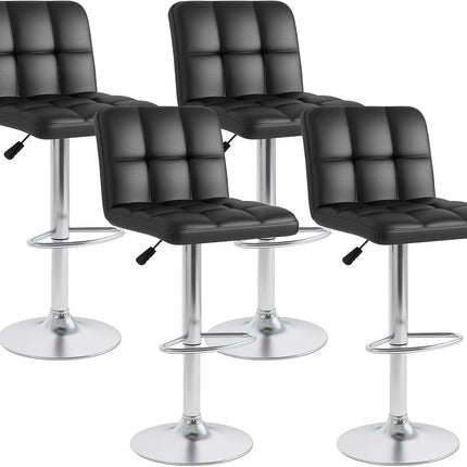 Dreamade Swivel Bar Stools Set of 2/4, Upholstered Counter Height Bar Chairs with Back
