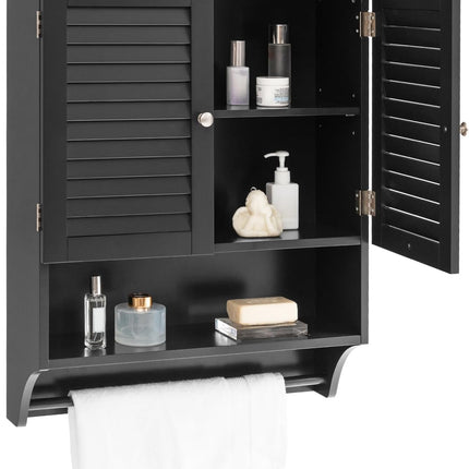 Dreamade Bathroom Cabinet Wall Mounted - Hanging Medicine Cabinet with 2 Louvered Doors