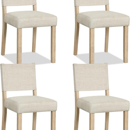 Dreamade Set of 2/4 Upholstered Dining Chairs with Linen Fabric Seat