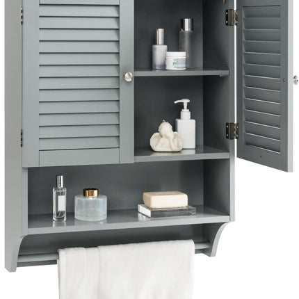 Dreamade Bathroom Cabinet Wall Mounted - Hanging Medicine Cabinet with 2 Louvered Doors