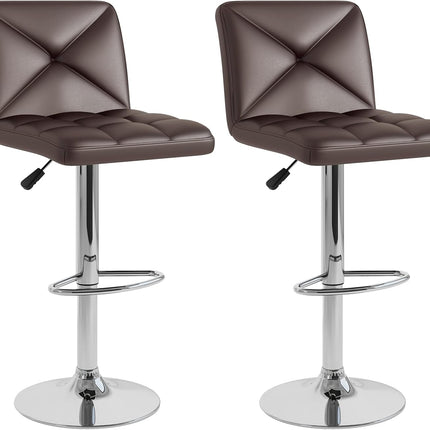Dreamade Bar Stools Set of 2/4, Modern PU Leather Swivel Counter Height Bar Stools with Back