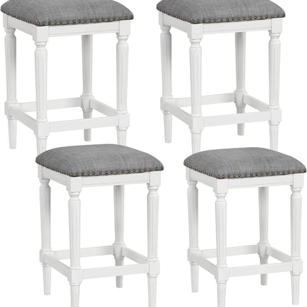 Dreamade Bar Stools Set of 2, 3-Height Adjustable 19"/27"/31" Wood Barstools with Padded Seat