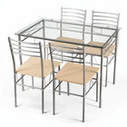 5 Pieces Dining Set Glass Table and 4 Chairs