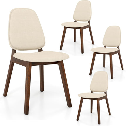 Dreamade Wooden Dining Chair Set of 2/4 Mid-Century Modern Upholstered Side Armless Chair