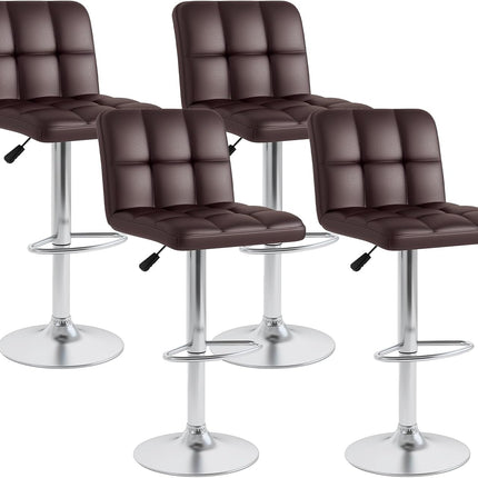 Dreamade Swivel Bar Stools Set of 2/4, Upholstered Counter Height Bar Chairs with Back