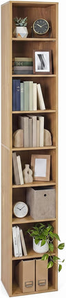 Dreamade 8-Tier Tall Narrow Media Tower Rack with 4 Adjustable Shelves (1/2)