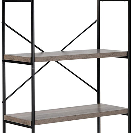 Dreamade Industrial 5-Tier Wood Bookshelf - 63’’ Tall Open Storage Organizer Shelves with Anti-Tipping Device and Foot Pads