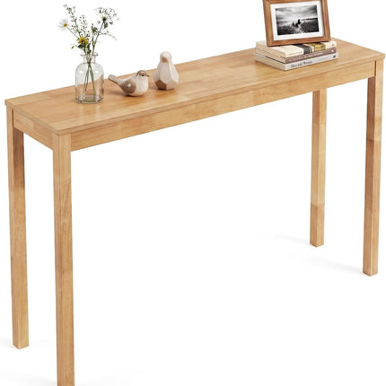 Dreamade Wood Console Table | 48" Narrow Entryway Table with Solid Wood Legs & Thickened Top