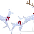 Dreamade 3-Piece Large Lighted Christmas Reindeer Family, Light up Xmas Decorations w/255 LED Lights & Scarves