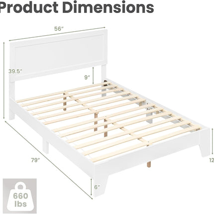 Dreamade Twin/Full/Queen Size Wooden Bed Frame with Wood Slat Support