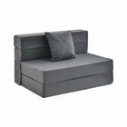 Dreamade 6 Inch Folding Sofa Bed Couch with Pillow, Tri-fold Mattress with High-Density Foam, Dark Grey