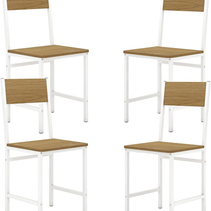 Dreamade Dining Chairs Set, Industrial Kitchen Chairs with Metal Legs, Slanted Back
