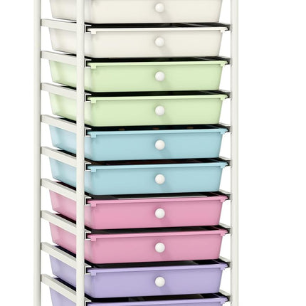 Dreamade Rolling Storage Cart on Wheels with 10 Drawers