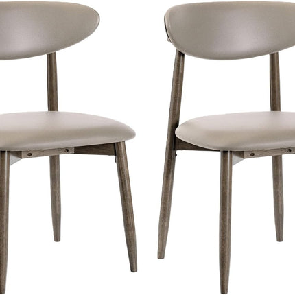 Dreamade Wooden Dining Chairs Set of 2/4 with Curved Backrest & Solid Rubber Wood Legs