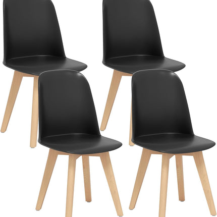 Dreamade Modern Dining Chairs Set of 2/4 Armless Kitchen Chair w/Solid Beech Wood Legs