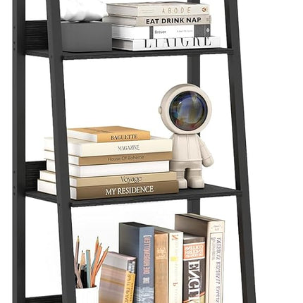 Dreamade 5-Tier Industrial Ladder Bookshelf with Removable Fabric Drawer (1/2)