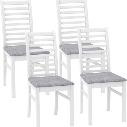 Dreamade Wooden Dining Chairs Set PU Leather Upholstered Kitchen Armless Chairs w/Rubber Wood Legs