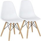 Pre Assembled Mid Century Modern Dining Chairs Set of 2, White - Dreamadeus