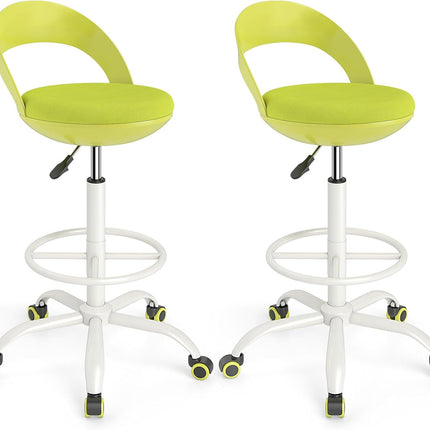 Dreamade Drafting Chair with Back Ergonomic Rolling Stool with Footrest