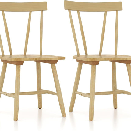 Dreamade Windsor Chairs, Armless Dining Chairs with Solid Rubber Wood Frame