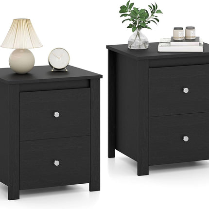 Dreamade 21" Wooden Nightstand with 2 Drawers (1/2)