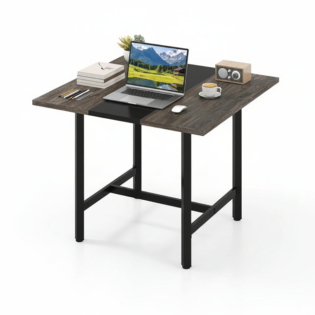Dreamade 39.5" Square Conference Table, Meeting Table for 4 People | Heavy-Duty Metal Frame