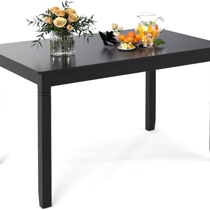 Dreamade Dining Table for 4 People, 48” x 29” Kitchen Table with Wood Legs, Rectangular Dinner Table for Small Space