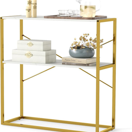 Dreamade 36" Console Table 2-Tier Entryway Table with Open Storage Display Shelves